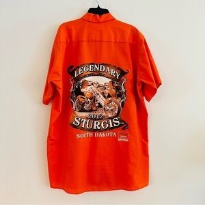 Sturgis South Dakota 2012 Red Cap Men's Short Sleeve Industrial Work Shirt Large
